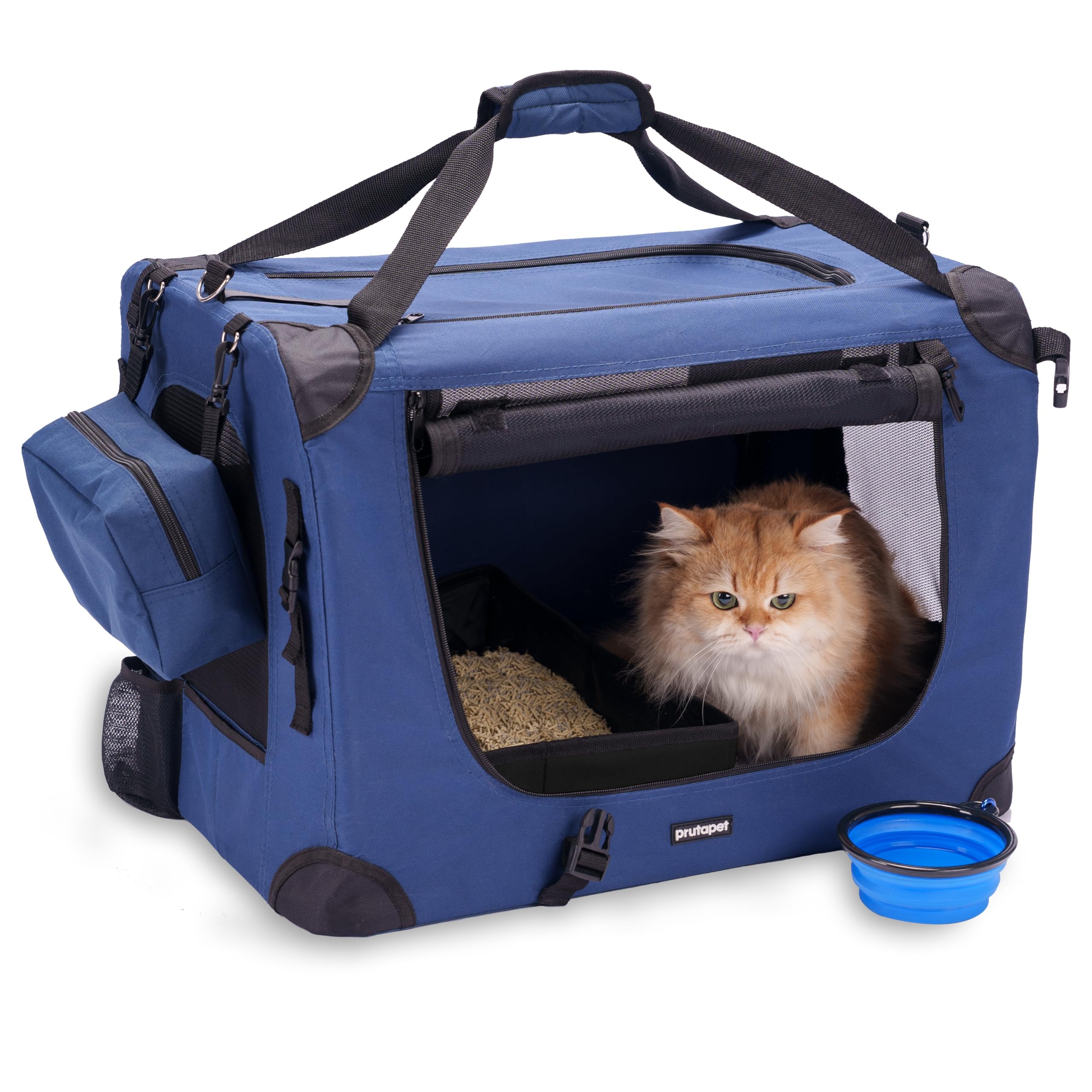 Travel Cat Carrier With Litter Box